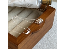 Colar com Pingente em Formato de Onda, com Design Geométrico Minimalista e Sofisticado em Prata 925 , Estilo Moderno e Elegante. MDUG (ouro Branco)