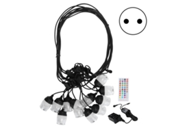 Rebe-luces De Cadena Impermeables Para Exteriores Rgb Con Control Remoto Rf Ir Y Tomacorriente Eu 100‑240v