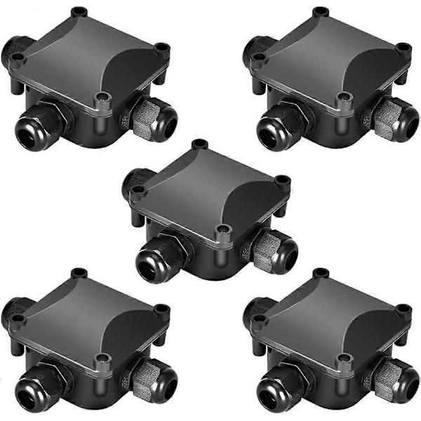 Conjunto De 5 Caixas Junção À Prova D'água Ip68 230 V Pretas