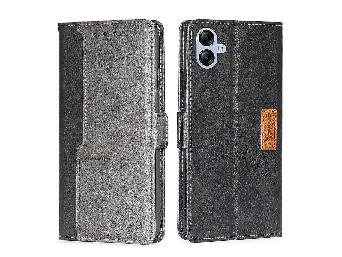 Capa De Couro Com Fivela Lateral E Contraste De Cores Para Samsung Galaxy A04e