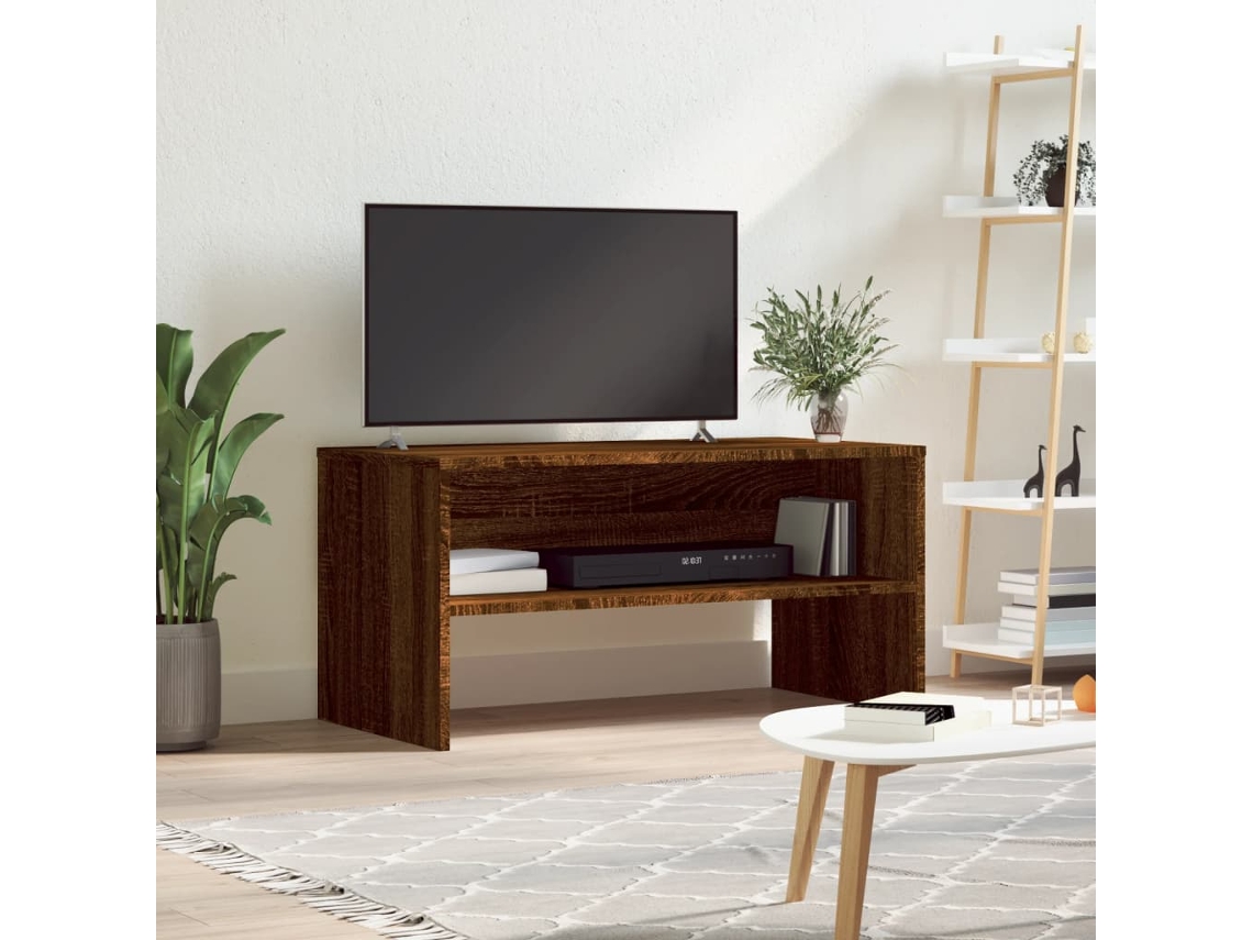 Vidaxl Móvel De Tv 80x40x40 Cm Derivados De Madeira Carvalho Castanho