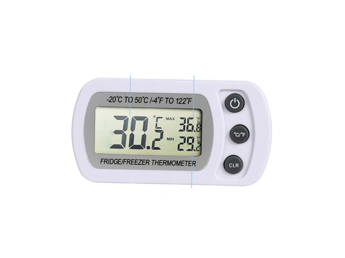 Termômetro Digital Para Geladeira Magiclulu, Pacote Com 2 Unidades, Fácil De Usar Com Visor Lcd E Gancho, Material Abs