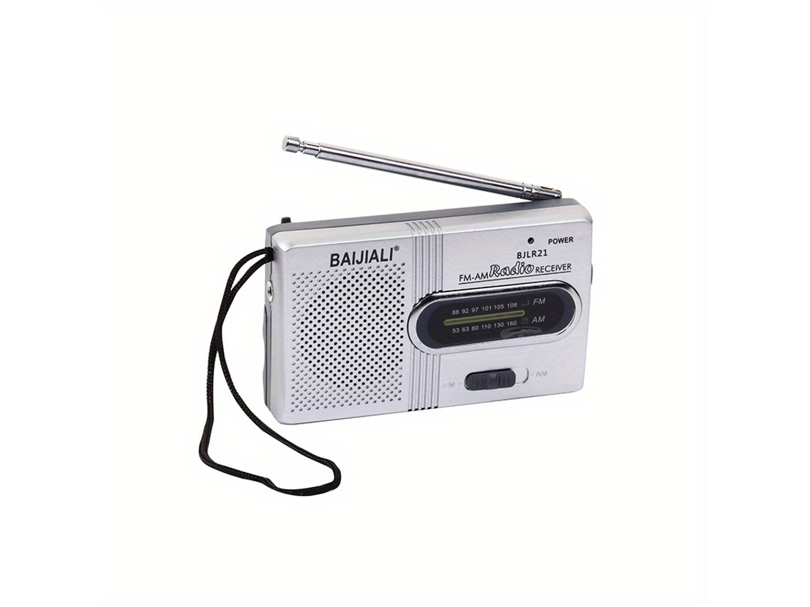 Rádio Am/fm Portátil Com Alto Falante E Entrada Para Fone De Ouvido Alimentado Por 2 Pilhas Aa 