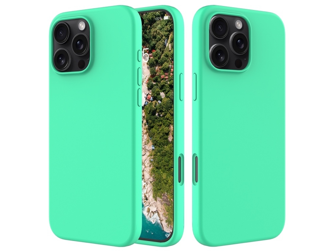 Lurelia Capa Protetora Para Iphone 16 Pro Max, Em Silicone E Pc, Interior Em Microfibra, Recortes Precisos, Cor Verde E Anti-riscos