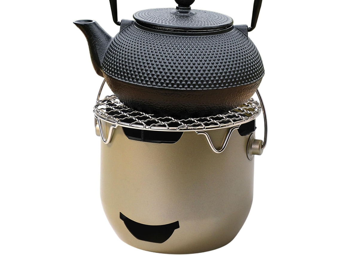 Churrasqueira De Mesa A Carvão Com Grelha E Alça.