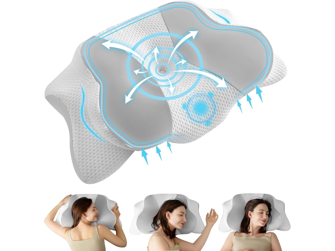 Travesseiro Cervical Ortopédico, Espuma Viscoelástica, Ergonômico, Alívio no Pescoço, para Dormir de Lado, para Costas, para Bruços AQUAFORGE