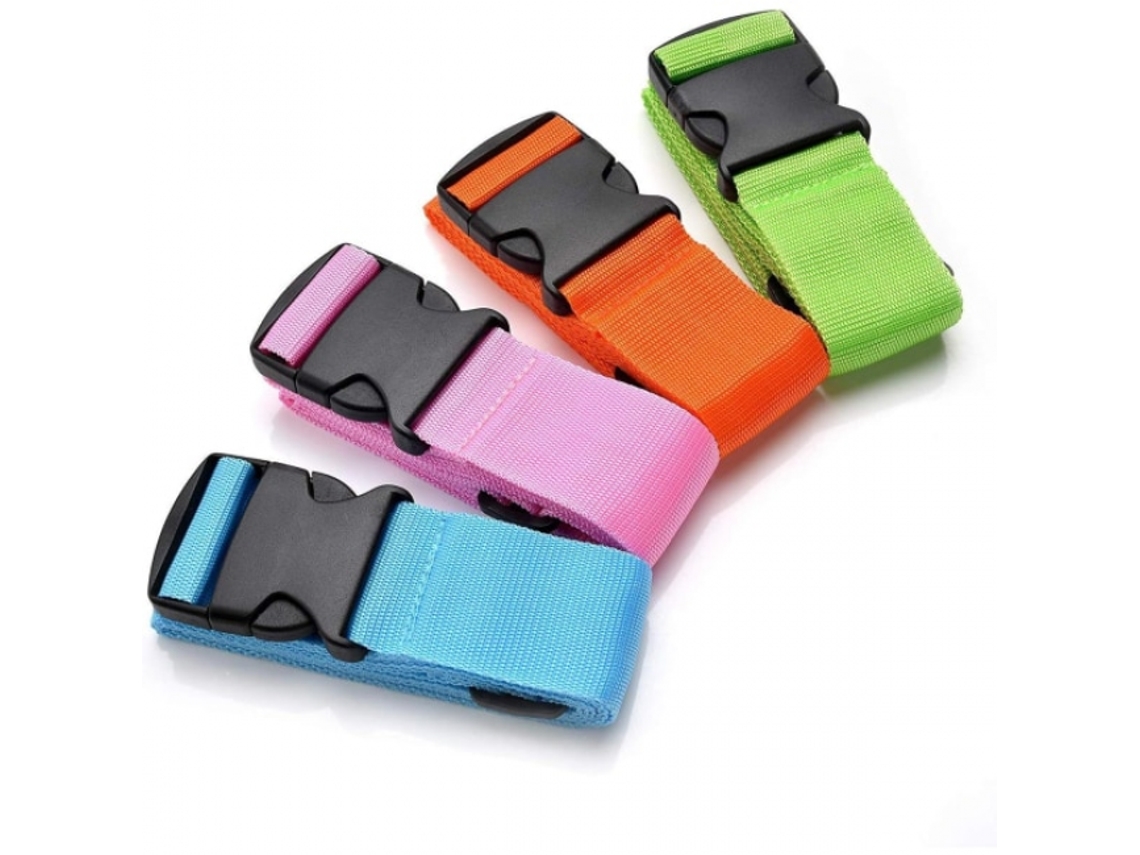 Lurelia Cinta Bagagem, Ajustável, Fivela Segura, Conjunto 4 Peças, Cores Azul/verde/rosa, 188cm, 5cm