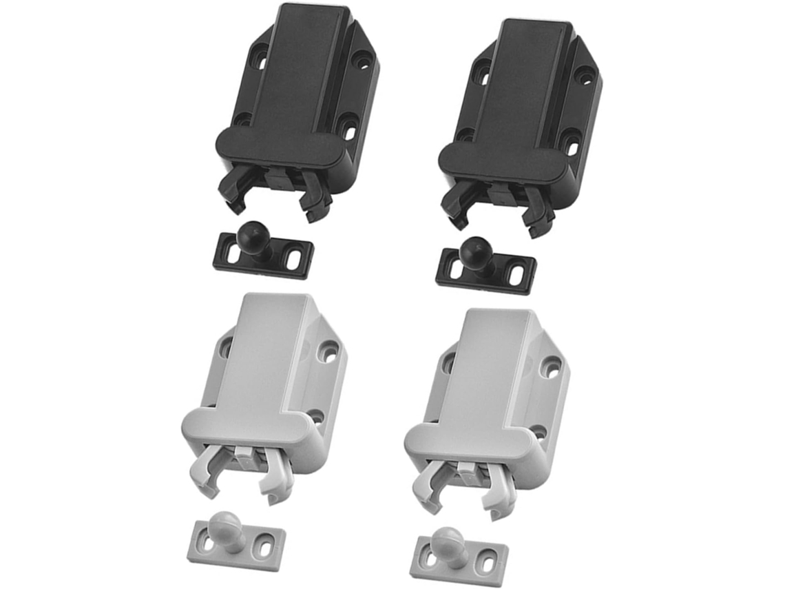 Kichouse Conjunto De 4-fechos Pressão Com Trava Automática Para Armários E Móveis, Plástico Abs, Confiáveis E Seguros