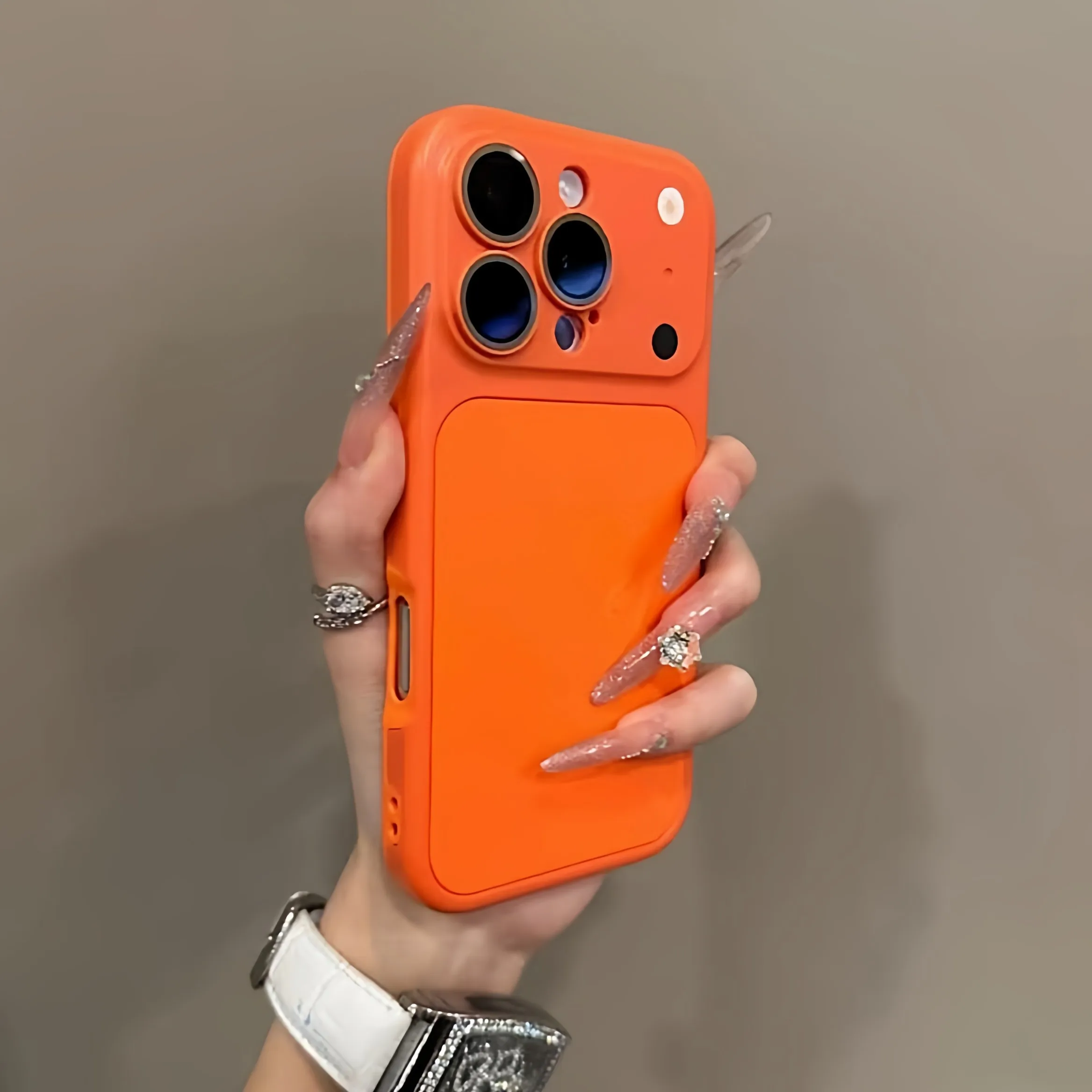 Capa 2 Em 1 Para Iphone 11 (laranja), Proteção Fosca Para A Lente Contra Impactos.