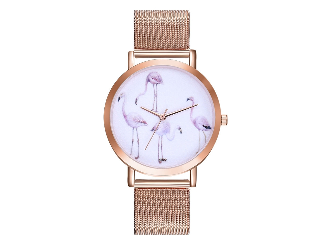 Relógio moderno para mulheres e homens com movimento de quartzo e pulseira de metal (dourado)