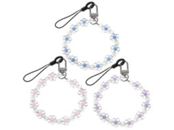 Conjunto De 3 Peças De Pingente Para Celular Com Pérolas E Flores.