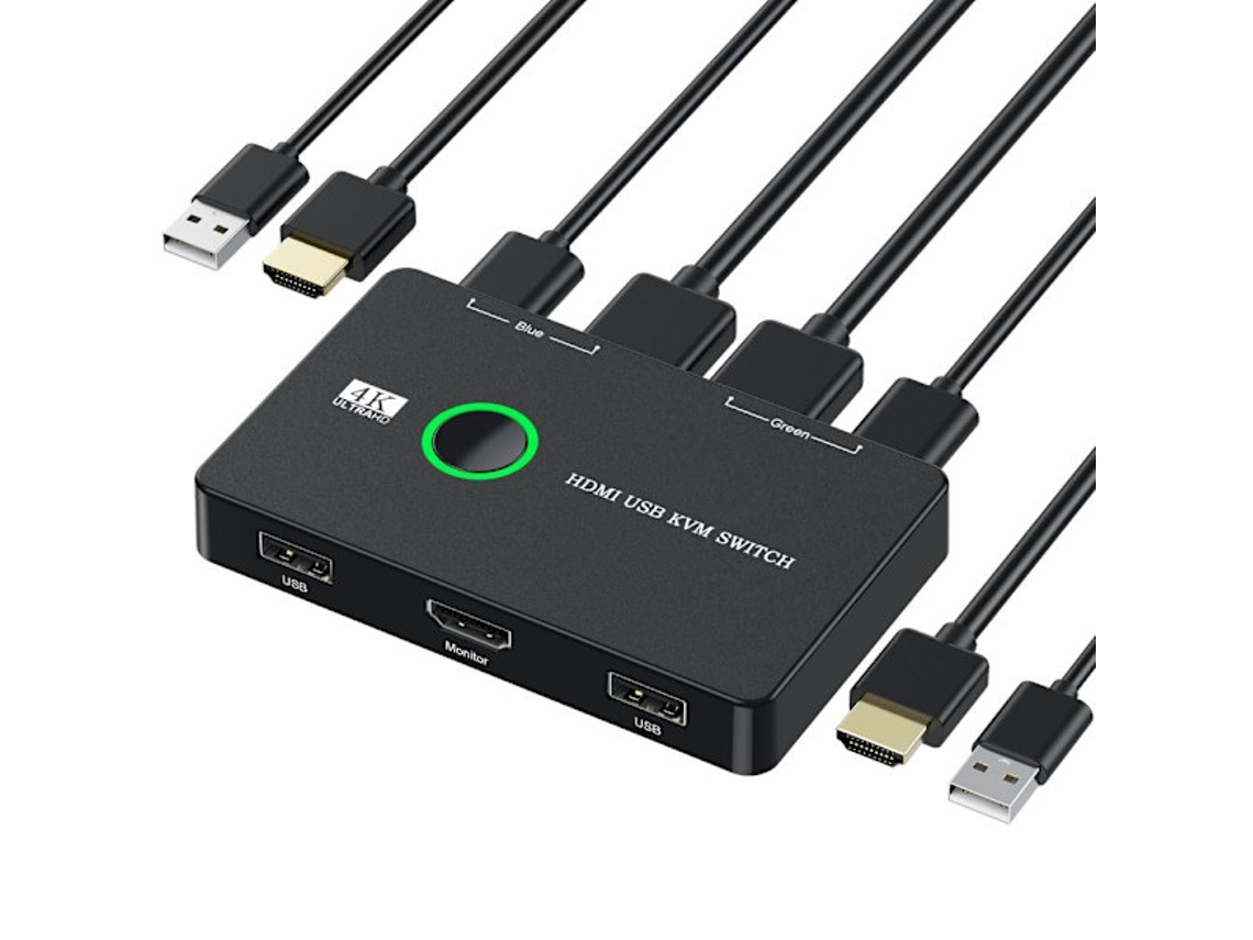Switch KVM de 2 portas compatível com HDMI