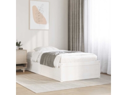 Vidaxl Cama Sem Colchão 90x190 Cm Madeira De Pinho Maciça Branco