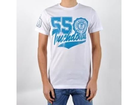 T-Shirt de Homem BE AND BE TOUCHDOWN Turquesa Algodão Branco (S)