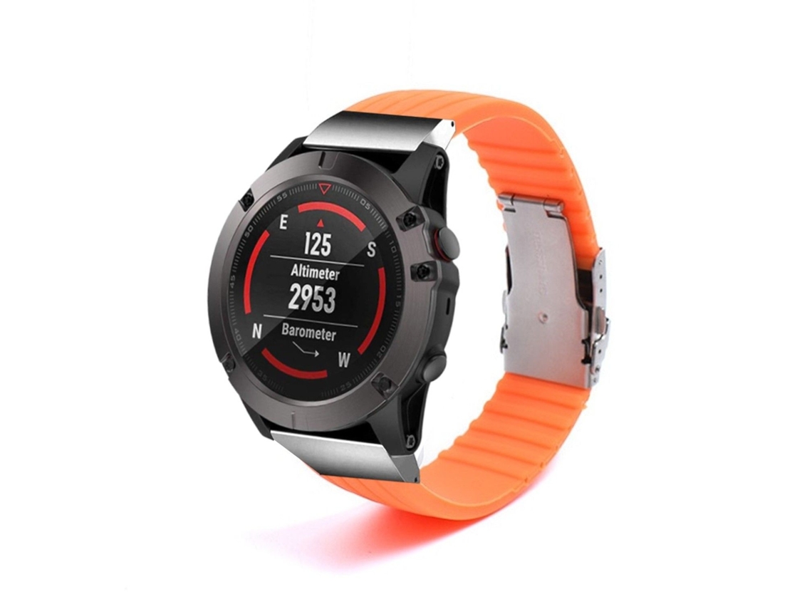 Bracelete Silicone Líquido para Garmin Quatix 6 Laranja