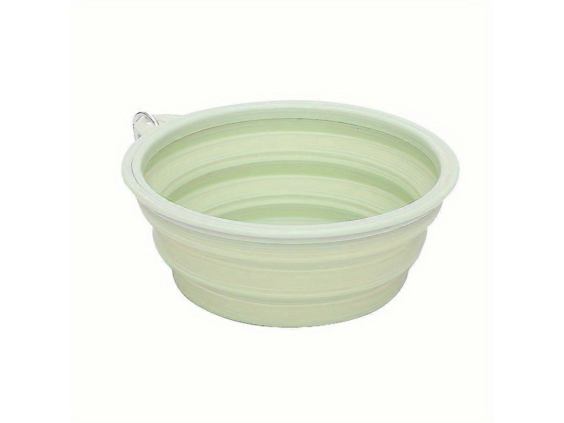 Lurelia Tigela Dobrável Para Cão Silicone Verde 2 Em 1 Água Comida Viagem