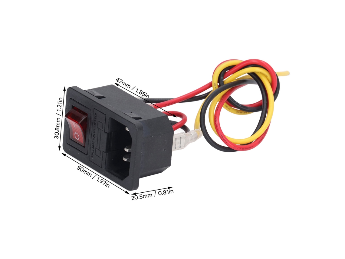 Laxiscreed Interruptor De Energia Para Impressora 3d Com Fusível, Luz Indicadora E Entrada Iec320 C14
