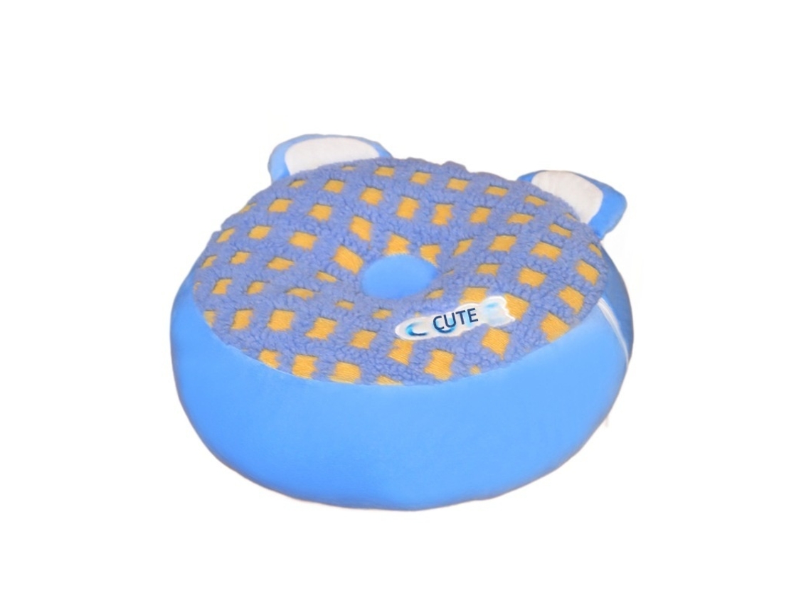 Almofada Pouf Xadrez de Pelúcia Rosa CHABERLU