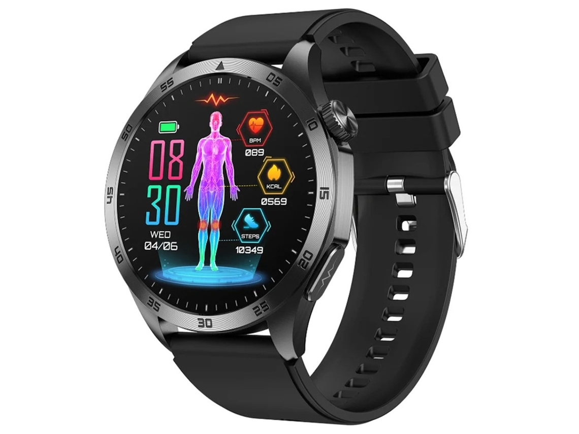 Smartwatch com monitoramento de açúcar no sangue, micromonitoramento de saúde, detecção de ácido úrico, chamadas Bluetooth e função SOS.