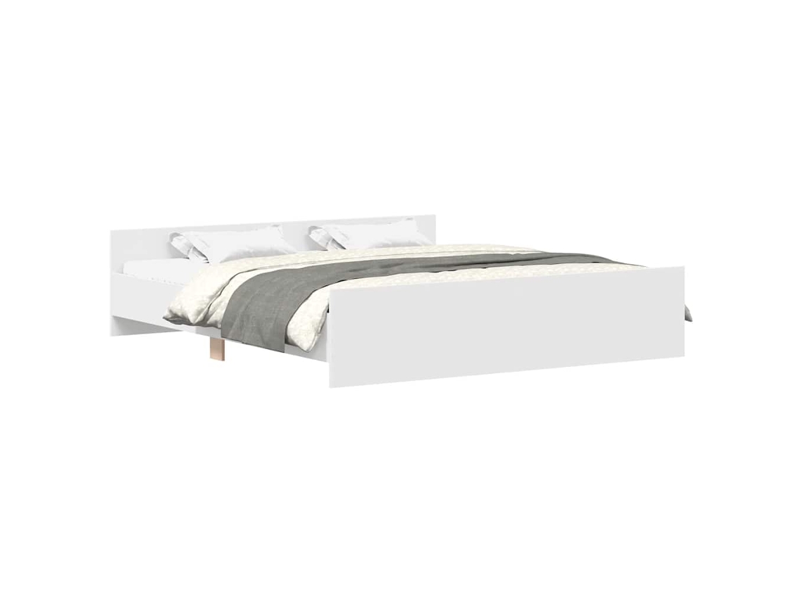 Bed Frame, Bed Frames Vidaxl Branco Madeira Processada (200 X 200 Cm)