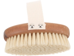 Escova Esfoliante Corporal Ukcoco Com Cerdas Macias De Madeira, Formato Oval Bege Ergonômico Para Banho E Massagem
