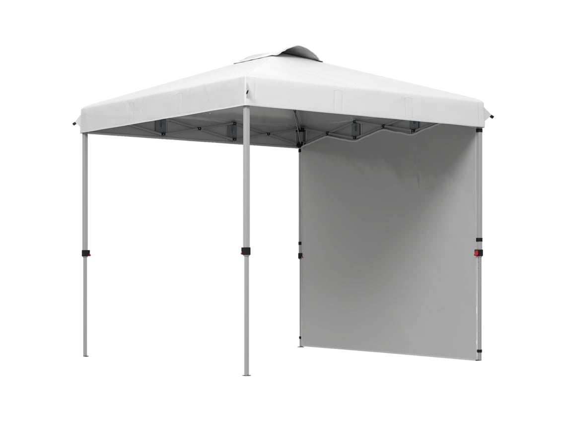 Tenda dobrável ORBITRA COMMERCE 247x247x268cm, parede lateral, altura ajustável, para campismo e festas, branco