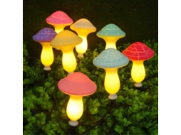Luminária Solar AQUAFORGE decorativa em formato de cogumelo para jardim com iluminação Led