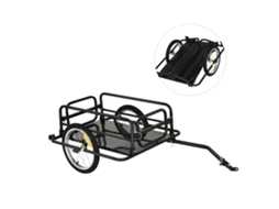 Trailer para Dobrável Bagagem de Carga de 40kg com Quadro de Aço Leve e Refletores 139x71,5x49 Cm Preto