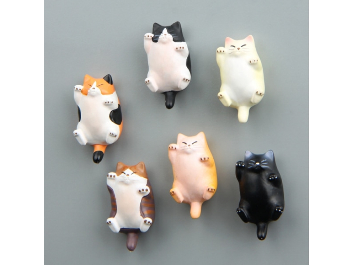 Pacote Com 6 Ímãs De Gato Para Geladeira, Escola, Sala De Aula, Escritório, Gatinhos Engraçados Aquaforge
