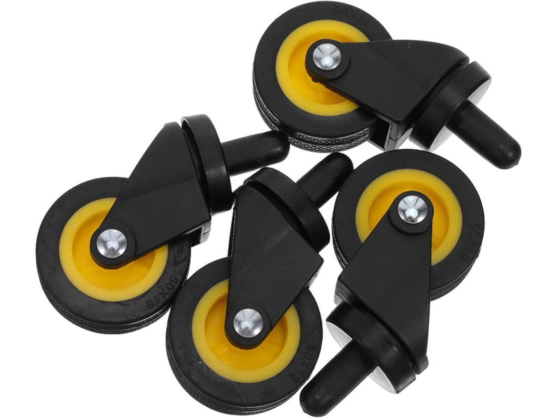 Kit Com 4 Rodízios Giratórios Para Carrinho De Limpeza - Suporte Reforçado - Substituição Para Carrinhos - Rodas De