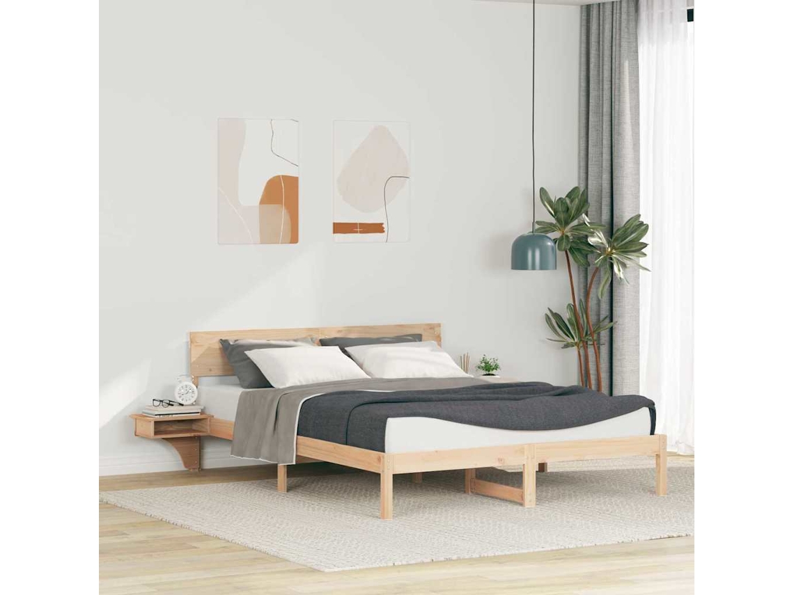 Vidaxl Estrutura Da Cama Com Cabeceira Castanho 160 X 200 Cm