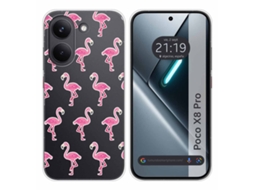 Capa Tumundosmartphone De Silicone Transparente Para Xiaomi Poco X8 Pro 5g Com Estampa De Flamingo