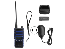 Kit De Rádios Portáteis De Banda Dupla Com Display Lcd Para Exterior Walky Talky Plug Us 100‑240v Azul