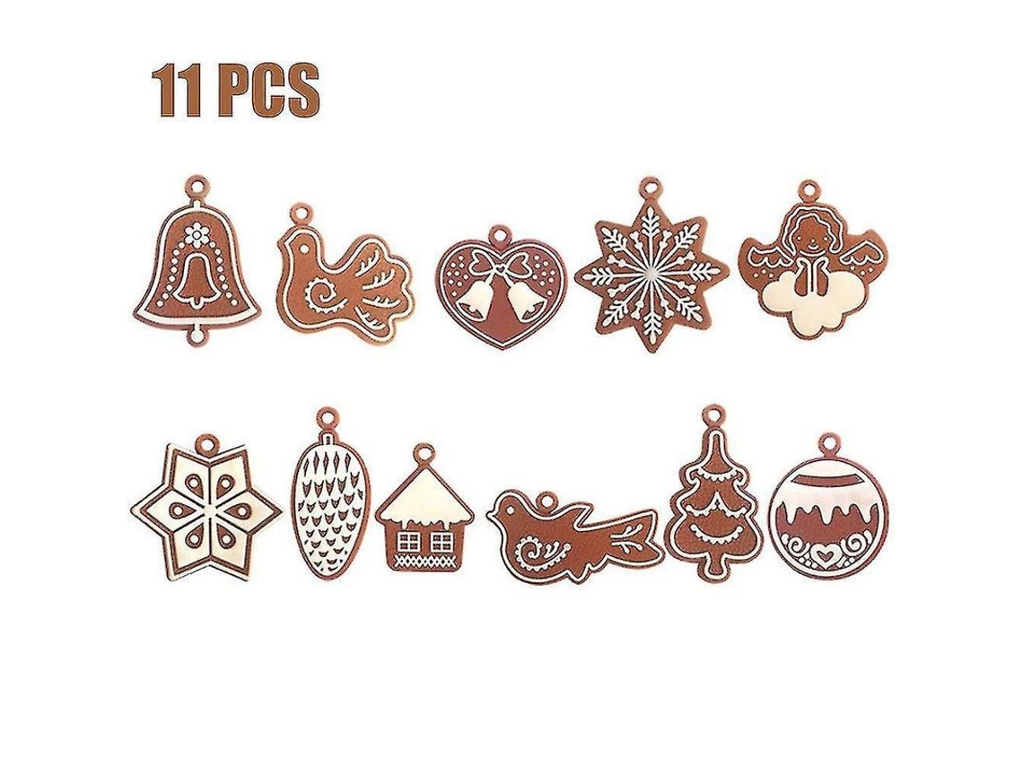 11 Peças Acessórios Pendentes Para Árvore De Natal, Kit De Decorações Natalinas
