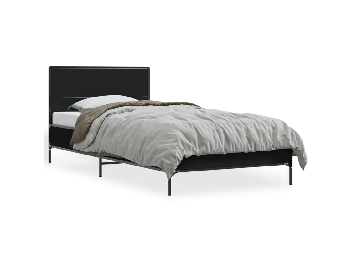 Bed Frame, Bed Frames Vidaxl Preto Madeira Processada (90 X 190 Cm)