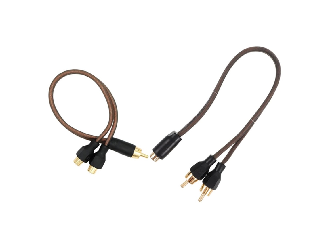 Cabo Divisor De Áudio E Vídeo Para Rádio De Carro (2 Peças) - Adaptador Macho E Fêmea Para Subwoofer E Reprodutor De Tv.