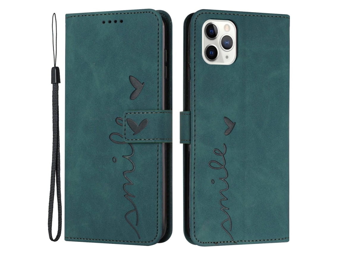 Capa Pega Para Iphone 14 Pro Pele Sintética Verde