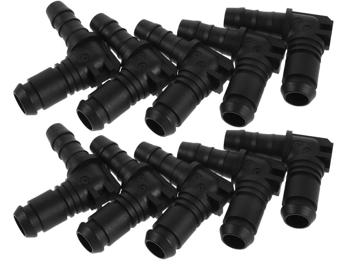 Conjunto De 10 Cotovelos De 90 Graus Para Alta Pressão E Segurança Em Plástico Preto
