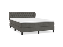 Cama com Molas e Colchão Veludo Cinzento Escuro MAISON EXCLUSIVE (140x200 cm)