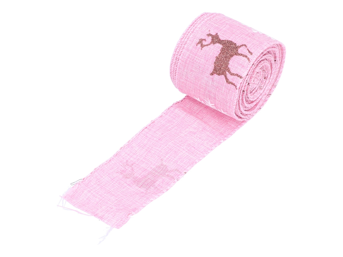 Fita De Natal 5m Padrão Árvore Veado Rosa