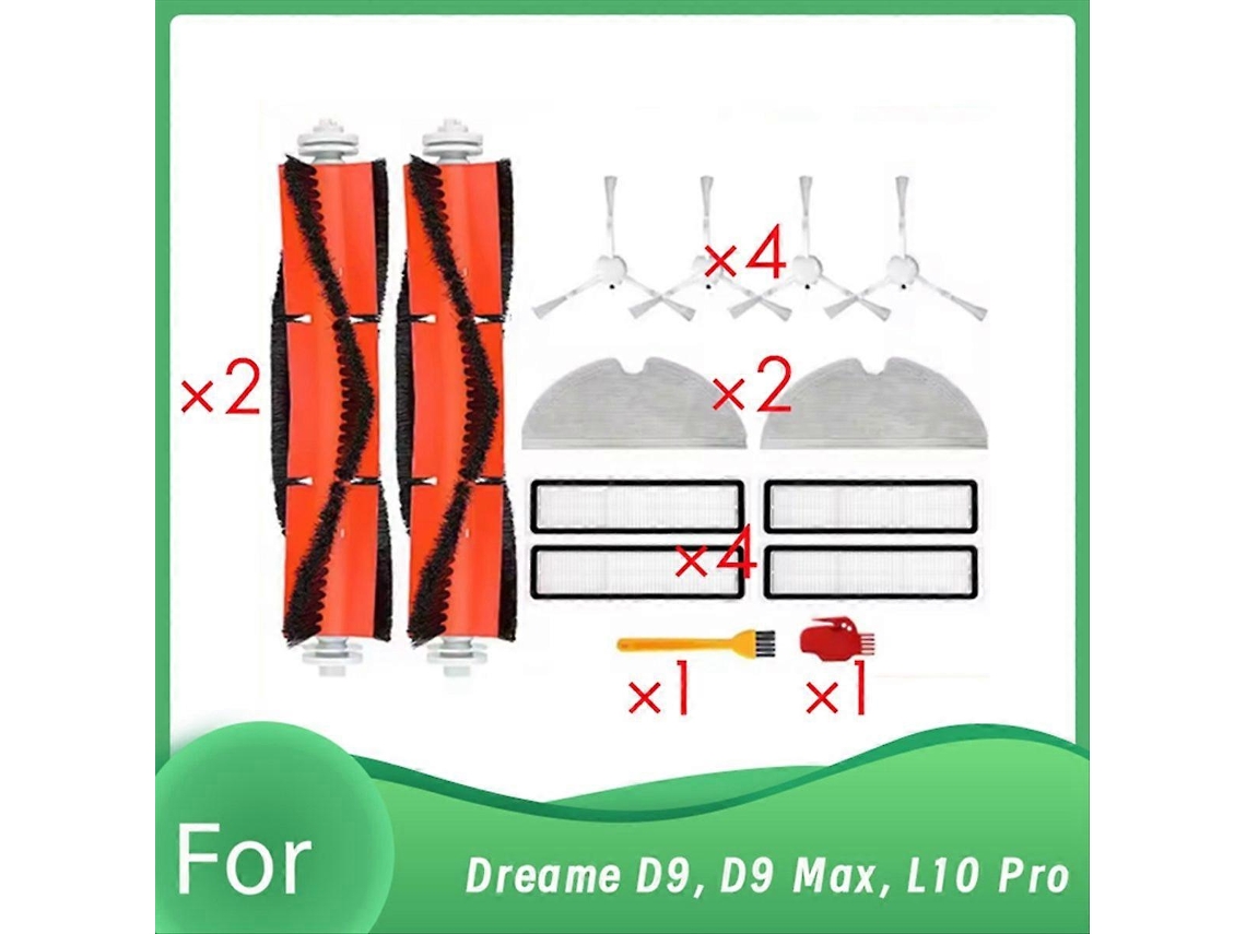 Conjunto De 14 Peças Para Aspirador Robô D9, D9 Max E L10 Pro: Escova Lateral, Filtro Hepa, Esfregão E Acessórios Ultra.