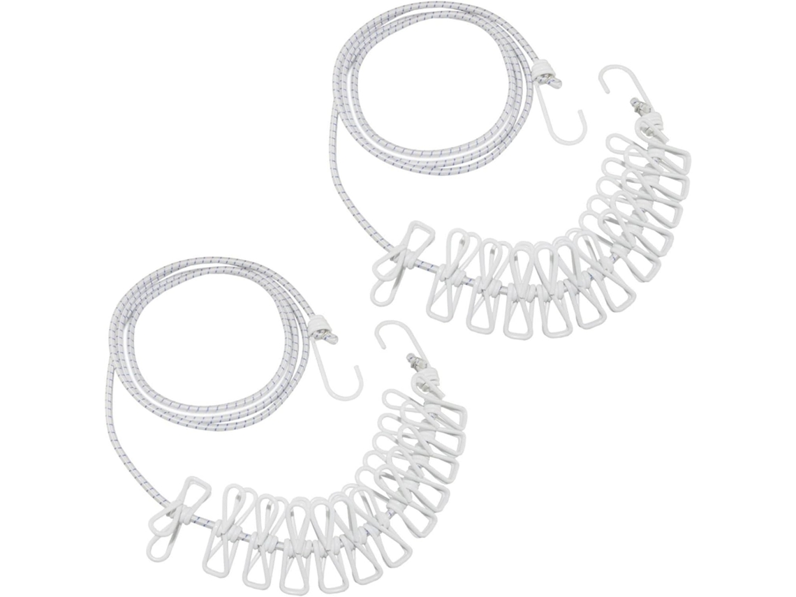 Varal Portátil Lurelia, Pacote Com 2, Retrátil, Para Interior, De Ferro, De Metal, Branco