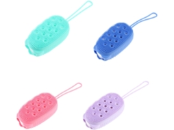 Escovas De Banho Silicone Dupla Face Lifkome, Escovas Esfoliantes E Massageadoras, Conjunto De 4-cores Sortidas, Para