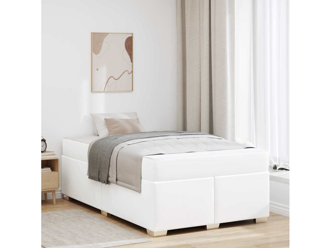 Vidaxl Estrutura Da Cama Branco 120 X 200 Cm Tecido