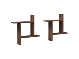 Wall Shelf, Wall Shelves Vidaxl Marrom Madeira Processada (50 X 12 X 50 Cm)