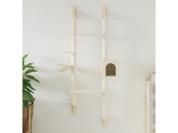 Vidaxl Árvore De Parede C/ Poste Arranhador 180 Cm Creme