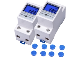 2 Peças, Medidor Digital De Energia E Potência, 230v 5-80a 50hz, 2 Fios/2p, Para Calha Din, Ecrã Lcd