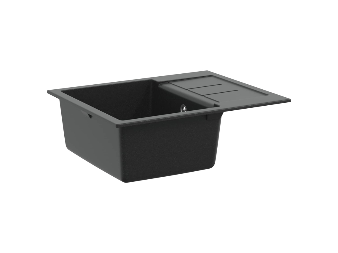 Vidaxl Pia Preto 620 X 500 Mm 80% Quartzo E 20% Resina