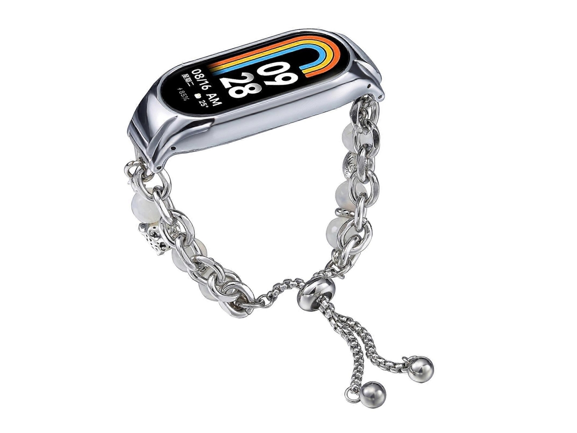 Pulseira De Relógio Em Ônix Com Contas De Cristal