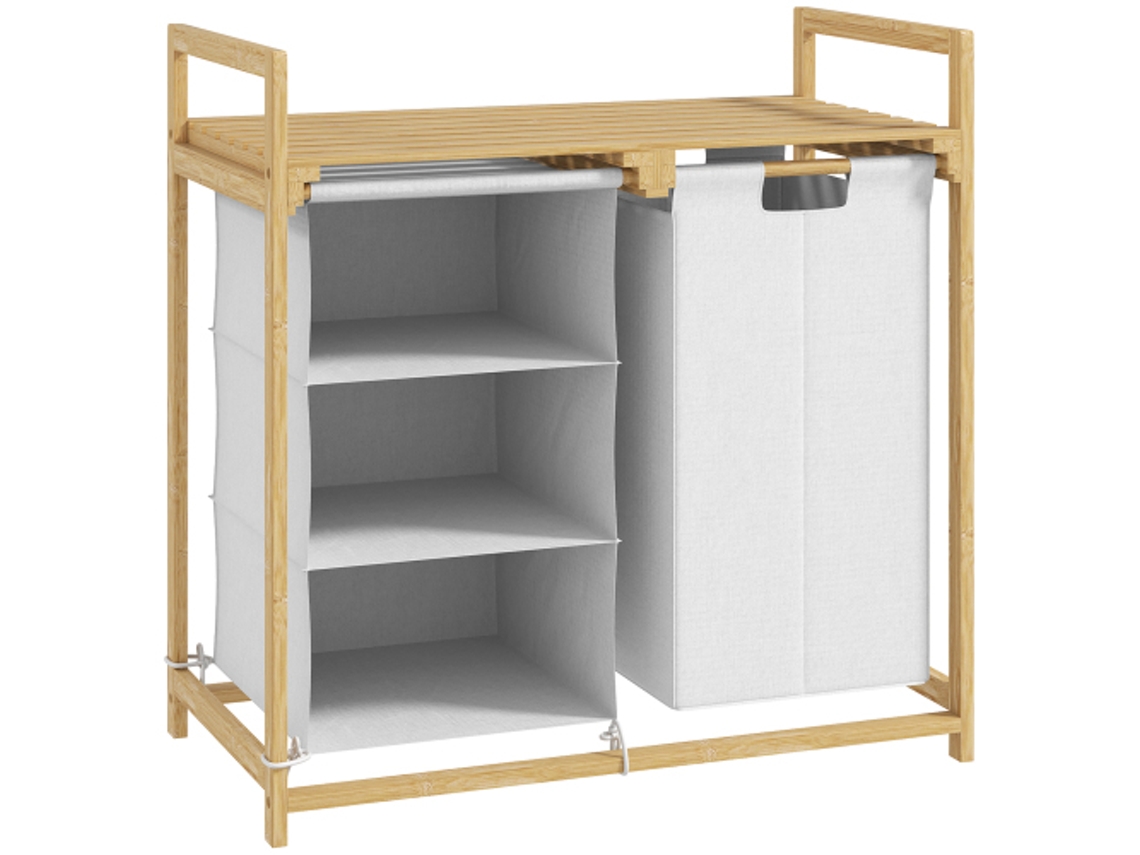 Cesto Para Roupa Suja Com Dois Sacos De Tecido Não Tecido Retráteis E Amovíveis, Capacidade De 83 Litros, Dimensões 70 X 36 X 70 Cm. BAGOLY